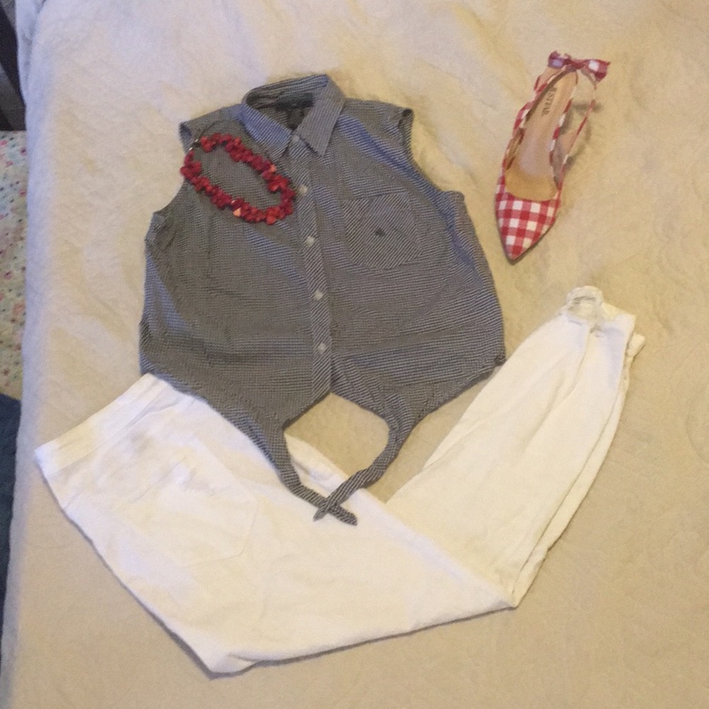 "Checkers Crop" VINTAGE RALPH LAUREN TOP